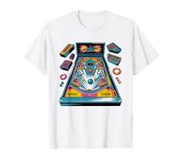 Pinball Restorer Who Drinks Coffee Fixes Vintage Machines T-Shirt