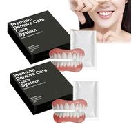 Pinbaodr Dentures, Silicone Dentures Full Mouth, Complete Upper & Lower Soft False Teeth Set, Comfortable Fit Resin Teeth for Daily Use, Functional Denture Liners for Men & Women (2Pcs)