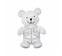 Pincello Plush for Colouring White Black Fabric 17 x 21 x 12 cm Bear (8 Units)