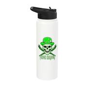 Pinch Harder St Patricks Day Skull Irish Shamrock Crossbones Stainless Steel Insulated Water Bottle