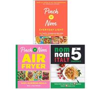 Pinch of Nom Everyday Light, Pinch of Nom Air Fryer & Nom Nom Italy In 5 Ingredients 3 Books Collection Set