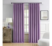 Pinch Pleated Blackout Curtains Purple 2 Panels,Back Tab Ceiling Viral Pleat Hooks Curtain for Track System,Thermal Insulated Drapes for Bedroom Living Room Dining Room,40 Wide x 63 Long