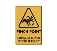 Pinch Point Can Cause Severe Personal Injury Sign 12 X 8 Inches Reflective Aluminum Metal Warning Signage With Symbol For Indoor Outdoor Use