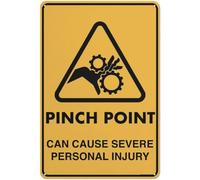 Pinch Point Can Cause Severe Personal Injury Warning Metal Sign Tin Signs Aluminum for Outdoors Use Yard Farm Fence Home Wall Decor 8x12 inch