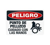 Pinch Point Watch Your Hands Spanish Metal Warning Sign with Easy Install for Indoor Outdoor Security, Business Office Home Garden Street Decor 30 x 20 cm