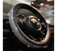 PINCTROT Bling Bling Comfy Steering Wheel Cover with Jumbo Crystal Rhinestones, Anti-Slip Diamond Leather, Universal 15 Inch (Black)