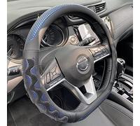 PINCTROT D Shaped 14.5-15 Inch Steering Wheel Cover Great Grip with 3D Honeycomb Anti-Slip Design, Flat Bottom 14.5-15 Inch (Blue)