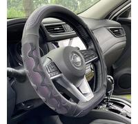 PINCTROT D Shaped 14.5-15 Inch Steering Wheel Cover Great Grip with 3D Honeycomb Anti-Slip Design, Flat Bottom 14.5-15 Inch (Purple)