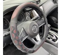 PINCTROT D Shaped 14.5-15 Inch Steering Wheel Cover Great Grip with 3D Honeycomb Anti-Slip Design, Flat Bottom 14.5-15 Inch (Wine Red)