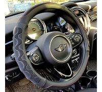 PINCTROT Small Size Steering Wheel Cover Great Grip with 3D Honeycomb Anti-Slip Design, 14 Inch (Black/Red Stitch)