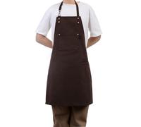 Pincy Canvas Apron Heavy-Duty 16 oz Work Apron, Metal Hardware Reinforcement Chef Apron with Extra Long Straps Adjustable M-XXL (Coffee)