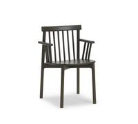 Pind Dining Chair with Armrest Brown Stained Ash Wood