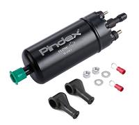 Pindex 12V Electric Fuel Pump, High Pressure Universal 12V Inline Petrol Diesel Fuel Transfer Pump 125PSI External Pump Replacement 0580464070 (Black)