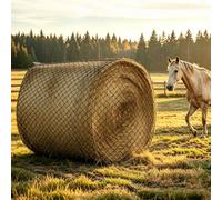 Pindex 6X6ft Round Bale Hay Net for Horses Slow Feed,Knotless-Livestock Slow Feed Hay,Fits 4x4 5x5 6x6 Round Bales,Heavy Duty &1.75inch Holes Feeder Nets for Horses Goats Cattle Reduce Waste
