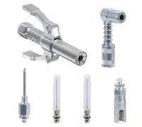 Pindex Grease Gun Coupler with 2 Injector Needle Tips Narrow, G Coupler Quick Release Lock 90°, Grease Gun Adapter Set