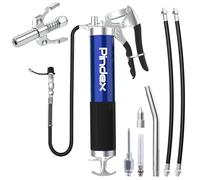 Pindex Grease Gun with Coupler, Heavy Duty Pistol Grip Grease Gun Set with Grease Injector Needle,fit for 400g Cartridge with Fitting End Nozzle Hose