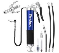 Pindex Grease Gun with Coupler, Heavy Duty Pistol Grip Grease Gun Set with Grease Injector Needle, for 400g Cartridge with Fitting End Nozzle Hose