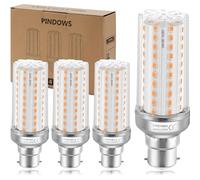 PINDOWS 16W LED Corn Bulbs B22, 3000K Warm White, High Bright 1900LM, Replace 120W~150W Incandescent, CRI 80+, Non-Dimmable, 4-Pack