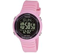 PINDOWS Women's Digital Watch, Women's Sports Watch, Unisex Watch, Teenager’s Watch with 3 Alarm Groups, Light, Waterproof, Countdown Stopwatch, Multifunctional Wrist Watches, pink, Strap.