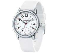 PINDOWS Womens Silicone Band Design Analog Quartz Wrist Watches for Young Women Ladies, Students, Waterproof Unisex Watch Luminous Dial.