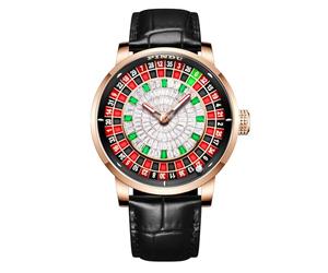 PINDU 1.8 Inch Roulette Wheel Automatic Watches, NH35A Movement Design, Shake and Rotate 50M Waterproof Mens Unique American Style Roulette Mechanical Watch for Game Night