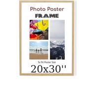 Pine 20 x 30 Inch Poster Frames - Large MDF Wooden Frames 20x30 Inch - Both Ways Wall Hanging Wall Gallery Living Room Photo Picture Frame With Styrene Shatterproof Perspex Sheet