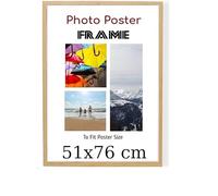 Pine 51x 76 cm Poster Frames - Large MDF Wooden Frames 51x76cm - Both Ways Wall Hanging Wall Gallery Living Room Poster Picture Frame With Styrene Shatterproof Perspex Sheets