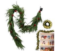Pine and Cypress Canes - About 180cm/70.87 inches | Christmas Artificial Cypress Leaf Vine Green Wreath | Realistic Pine Needles Garlands,Soft & Thickness for Stairs Mantle Porch Party Decor