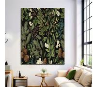 Pine Branches Holly Leaves Canvas Wall Art Painting - Wall Decor Modern Dark Green Pictures Room Decoration Botanical Illustration Print Poster Artwork For Living Room Home Decor Unframed 16X24In