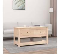 Pine Coffee Table Solid Wood 102x49x55cm Rustic Living Room Centre Table