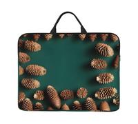 Pine Cone Border 14-inch Laptop Case,all-over print,Oxford cloth,thickened pearl cotton protection,classic carrying strap