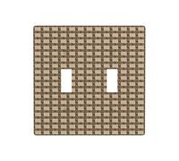 (Pine Cone Border) 2 Gang Double Toggle Light Switch Cover Decorative Switch Wall Plates 4.5 x 4.5 in, New Apartment House Home Essentials Decor Housewarming Gift