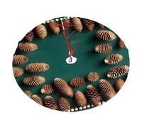 Pine Cone Border Christmas Tree Skirt 36" Fashion Holiday Accessories Suitable for Halloween and Christmas