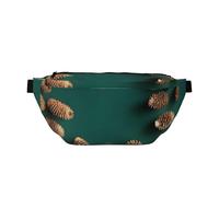 Pine Cone Border Crossbody Waist Bag.Large Capacity, Waterproof And Dustproof, Secure Zipper, Suitable For Travel And Outdoor Activities., Black, One Size