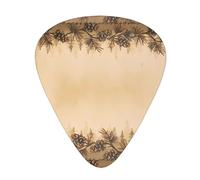 Pine Cone Border Fashion Colour Guitar Picks 12 Pack, For Acoustic Guitar Electric Guitar Ukulele