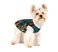 Pine Cone Border Full Print Cotton Pet Vest L Dog Cat Clothes Soft Elastic Breathable Pullover Pet
