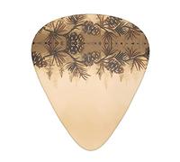 Pine Cone Border Guitar Plectrums 12 Pieces Set :: Comfortable In The Hand With Smooth Edges Three Thicknesses To Match