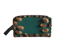 Pine Cone Border Large Capacity Travel Toiletry Bag for Organizing Toiletries and Small Items Suitable for Travel Daily and Gym