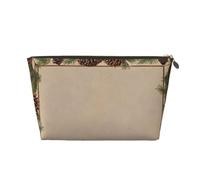 Pine Cone Border Leather Travel Wash Bag, A Fashionable and Practical Makeup Organizer