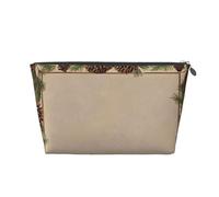 Pine Cone Border Leather Travel Wash Bag, A Fashionable and Practical Makeup Organizer