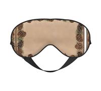 Pine Cone Border Print Satin Sleep Mask & Eye Mask | Deep Dream Sleep Masks for Women & Men | Soft Sleeping Eye Mask to Nourish Skin