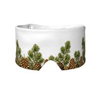 Pine Cone Border Print Sleep Eye and Ear Muffs Mask - Soft & Breathable, Ideal for Travel, Meditation, and Nighttime Use