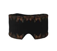 Pine Cone Border Print Sleep Eye and Ear Muffs Mask - Soft & Breathable, Ideal for Travel, Meditation, and Nighttime Use