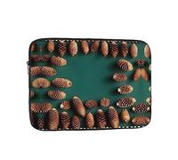 Pine Cone Border Unisex Shockproof Laptop Sleeve, Made of high-Density Oxford Fabric, Convenient Zipper Opening