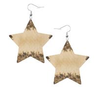 Pine Cone Border Women's Fashion Earrings, Celestial Dangle Earrings, Star Shape Jewelry for a Versatile