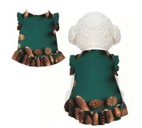 Pine Cone Border XS Pet Apparel for Small Dogs-Cute Summer Outfit for Puppy, Soft Breathable Pet Clothes for Cat