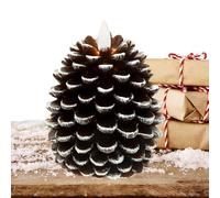 Pine Cone Candle Set - 2 Pack Flameless Led Wax Decor for Mantel and Fireplace, Realistic Texture with Soft Glow Effect, Holiday Light for Table, Bedroom, Window, Christmas, Winter
