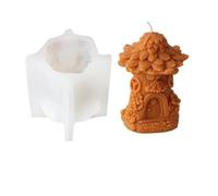 Pine Cone House Silicone Candle Mold Christmas Tree Aromatherapy Plaster Resin Model for Handmade(White Cone House)