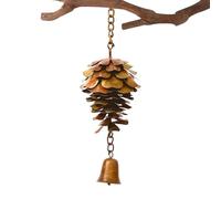 Pine Cone Ornament with Bells - Metal Fall Chimes, Rustic Decoration for Hanging, Garden Craft Tool, Weather-Resistant Gear with Soothing Sound, Hanging- Decor for Entrance Styling