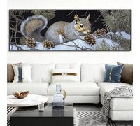 Pine Cones Diamond Art Kits Adults, Paint by Numbers for Adults Squirrel Pattern with Full Round Drill Canvas, 5D Diamond Painting Beginner Gem Art Kits for Home Wall Room Decor, 28x84inch, Model342